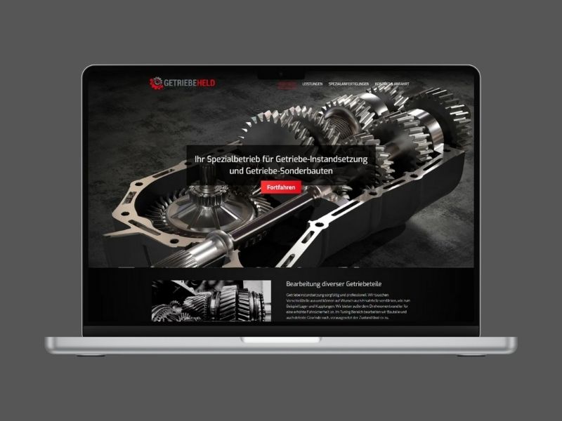 Getriebeheld Webseite Startseite