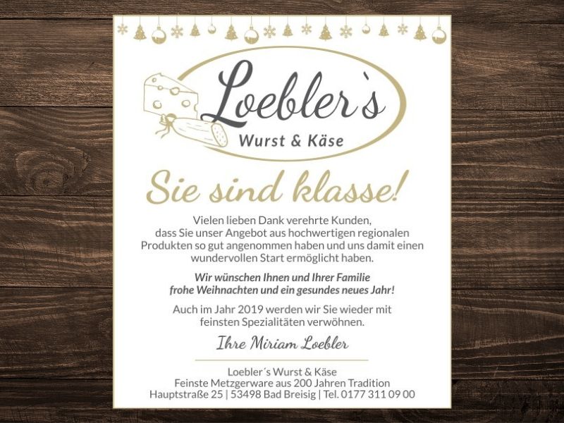 Loebler's Anzeige