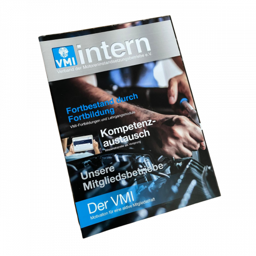 Das Bild zeigt die Broschüre VMI intern. Grafik & Layout wurden durch BEPOINT Medien umgesetzt.